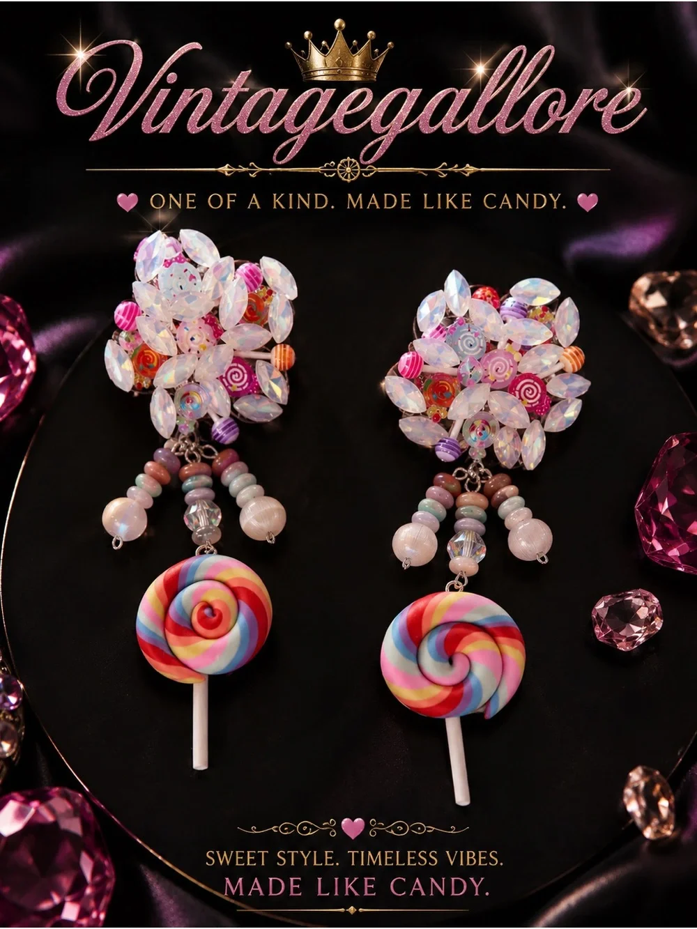 Handmade one of one Candy world earrings